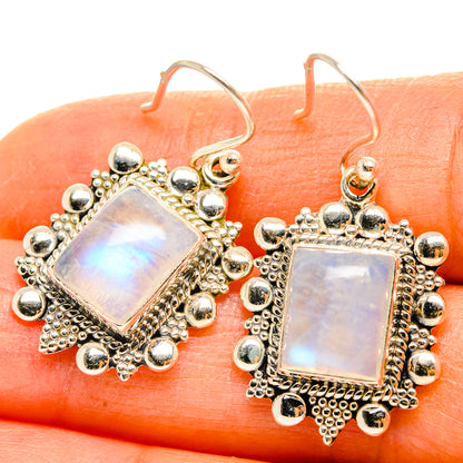 Rainbow Moonstone Earrings handcrafted by Ana Silver Co - EARR429530