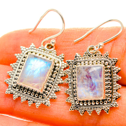 Rainbow Moonstone Earrings handcrafted by Ana Silver Co - EARR429534