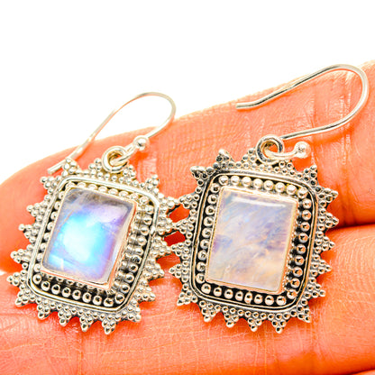 Rainbow Moonstone Earrings handcrafted by Ana Silver Co - EARR429542
