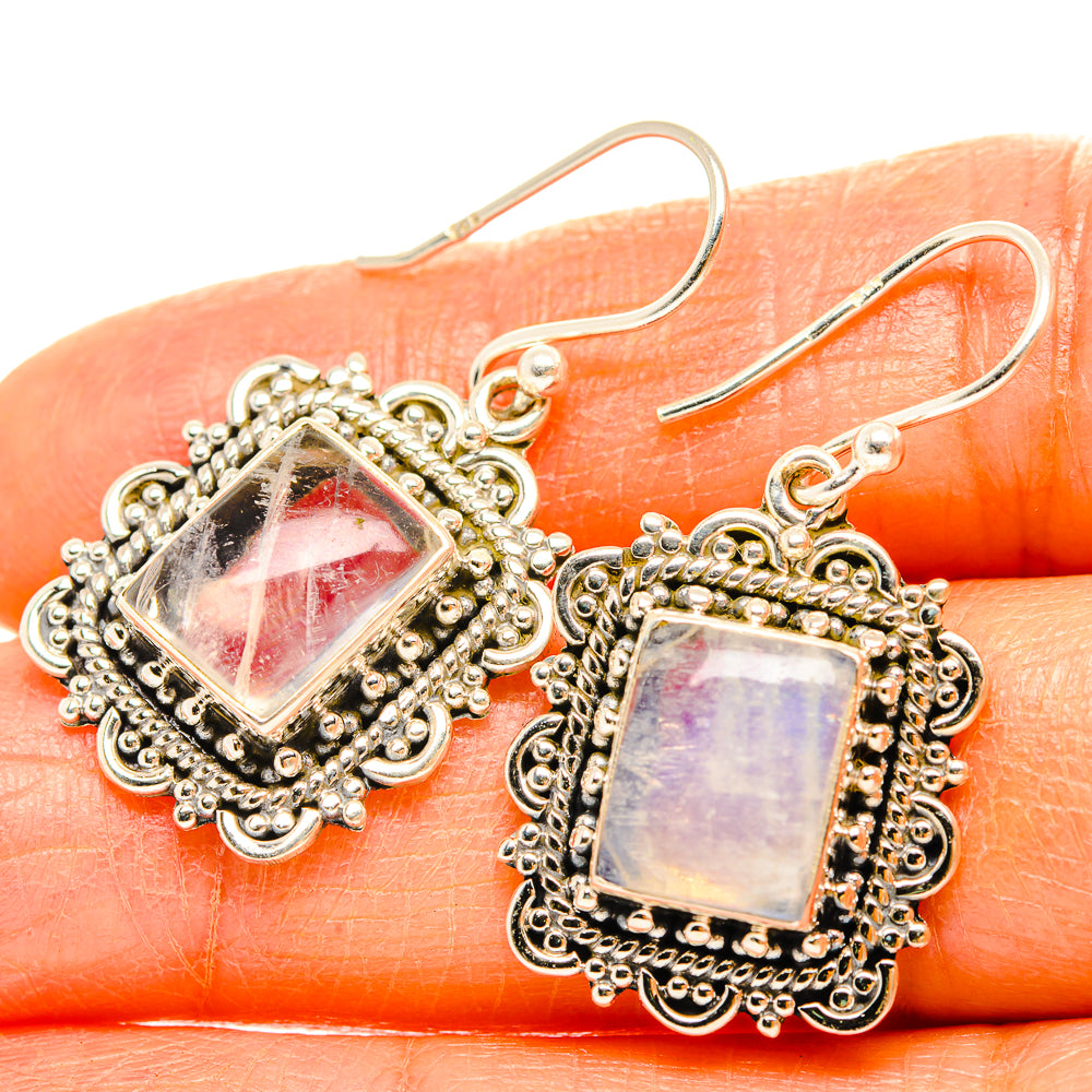 Rainbow Moonstone Earrings handcrafted by Ana Silver Co - EARR429545