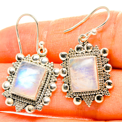 Rainbow Moonstone Earrings handcrafted by Ana Silver Co - EARR429551