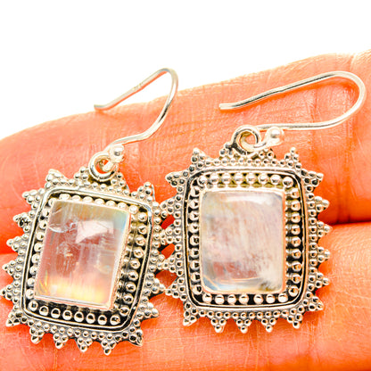 Rainbow Moonstone Earrings handcrafted by Ana Silver Co - EARR429555