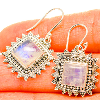 Rainbow Moonstone Earrings handcrafted by Ana Silver Co - EARR429558