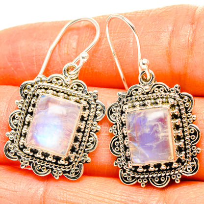 Rainbow Moonstone Earrings handcrafted by Ana Silver Co - EARR429563