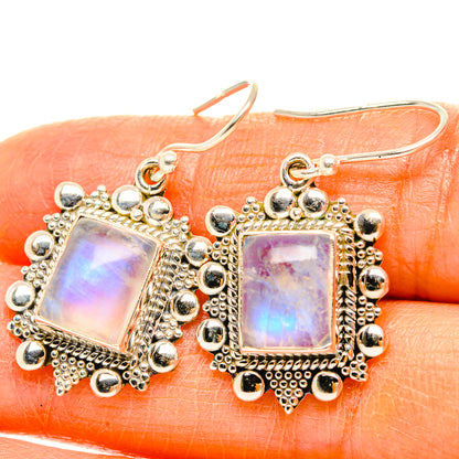 Rainbow Moonstone Earrings handcrafted by Ana Silver Co - EARR429565