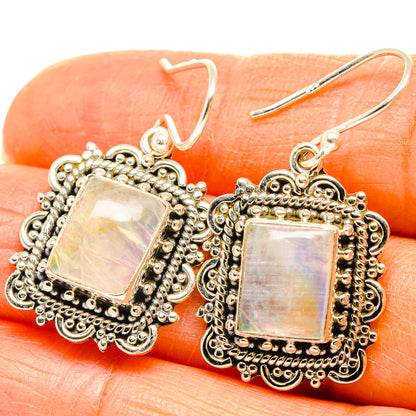 Rainbow Moonstone Earrings handcrafted by Ana Silver Co - EARR429577