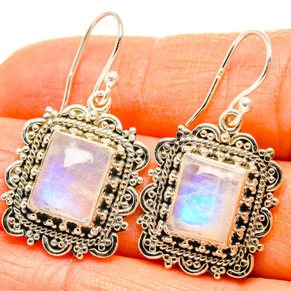 Rainbow Moonstone Earrings handcrafted by Ana Silver Co - EARR429581