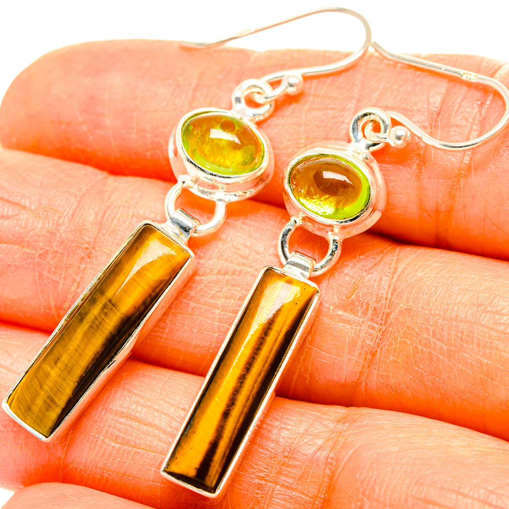 Tiger Eye Earrings handcrafted by Ana Silver Co - EARR429582