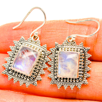 Rainbow Moonstone Earrings handcrafted by Ana Silver Co - EARR429588