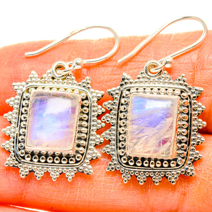 Rainbow Moonstone Earrings handcrafted by Ana Silver Co - EARR429594