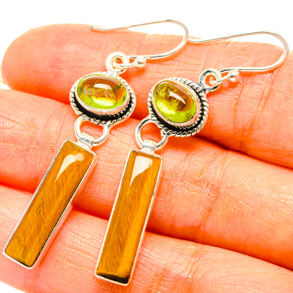 Tiger Eye Earrings handcrafted by Ana Silver Co - EARR429600