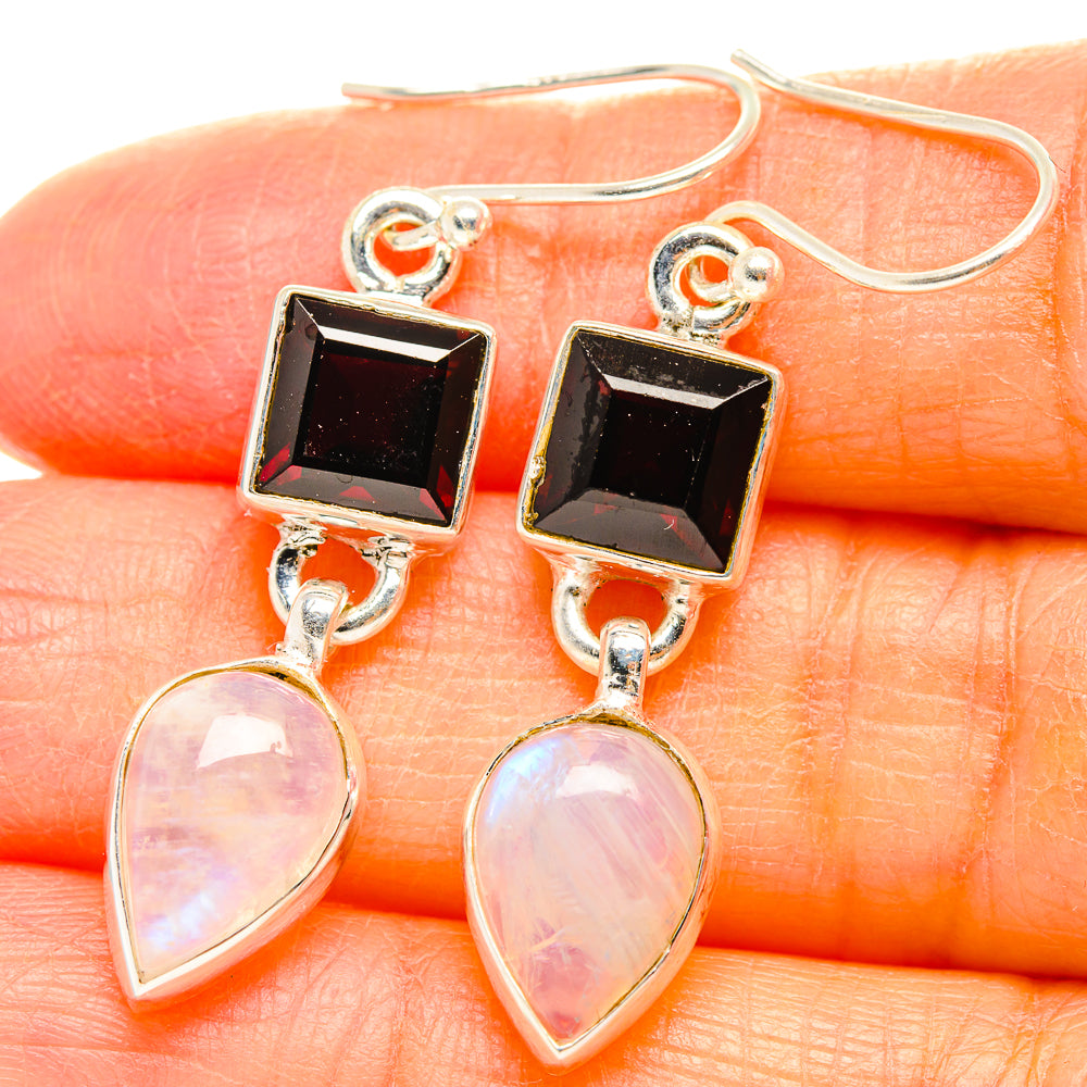 Rainbow Moonstone Earrings handcrafted by Ana Silver Co - EARR429612