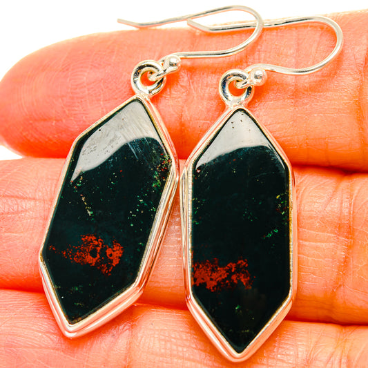 Bloodstone Earrings handcrafted by Ana Silver Co - EARR429613