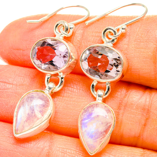 Rainbow Moonstone Earrings handcrafted by Ana Silver Co - EARR429616
