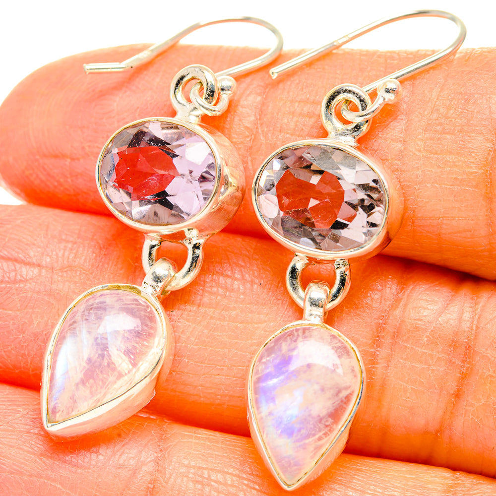 Rainbow Moonstone Earrings handcrafted by Ana Silver Co - EARR429616