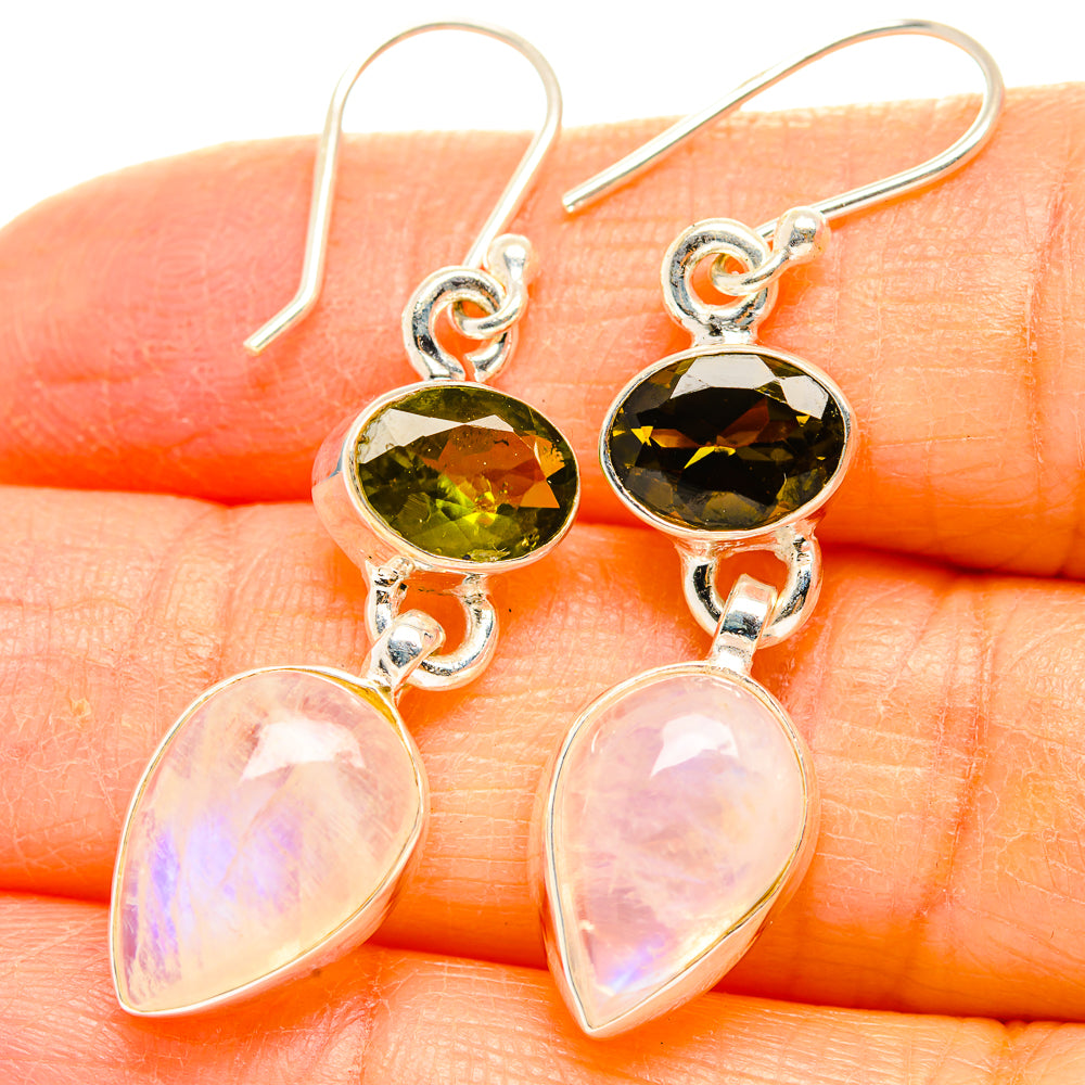 Rainbow Moonstone Earrings handcrafted by Ana Silver Co - EARR429620