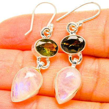 Rainbow Moonstone Earrings handcrafted by Ana Silver Co - EARR429620