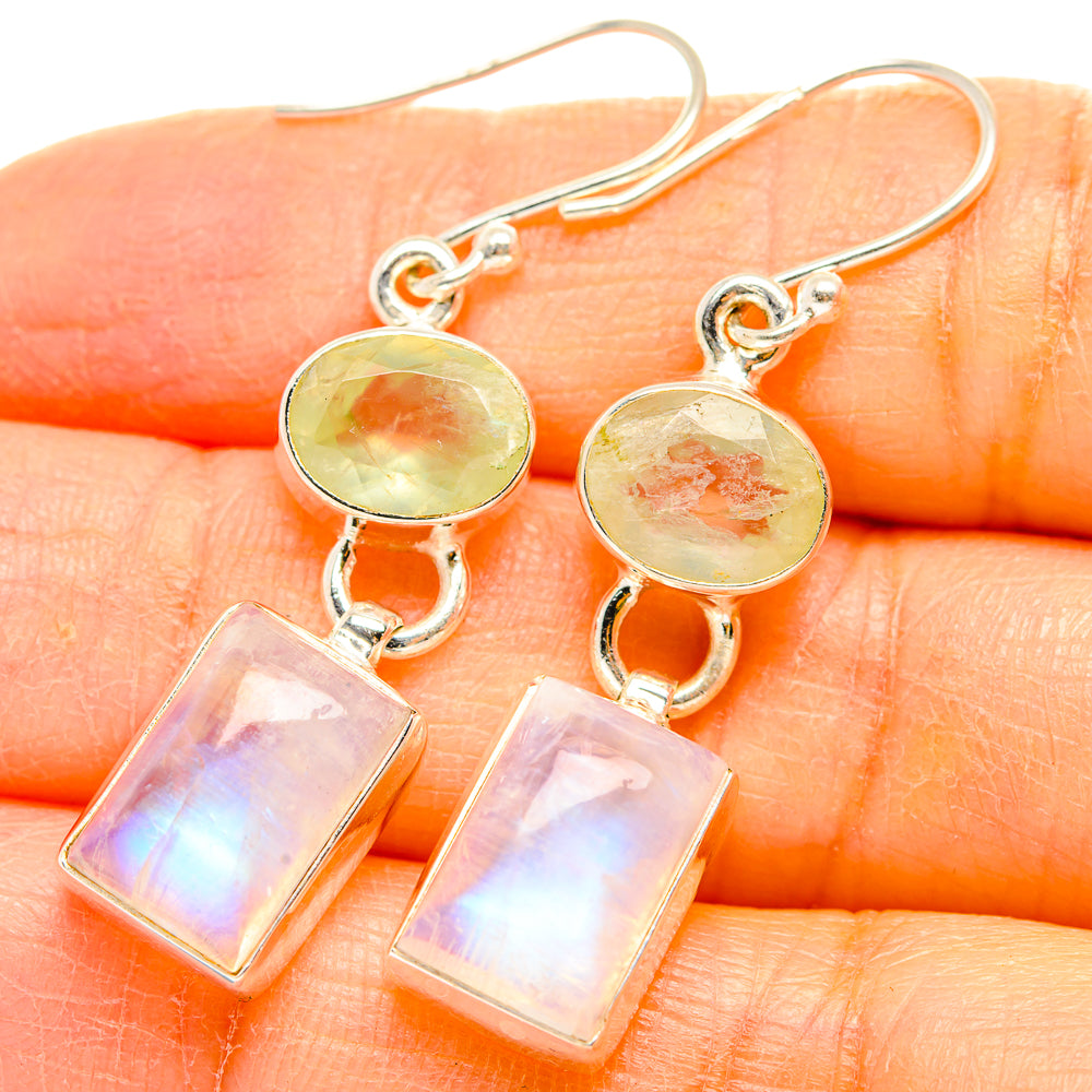 Rainbow Moonstone Earrings handcrafted by Ana Silver Co - EARR429621