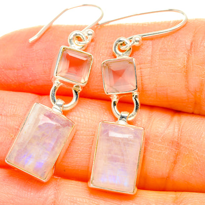 Rainbow Moonstone Earrings handcrafted by Ana Silver Co - EARR429622