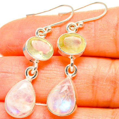Rainbow Moonstone Earrings handcrafted by Ana Silver Co - EARR429625