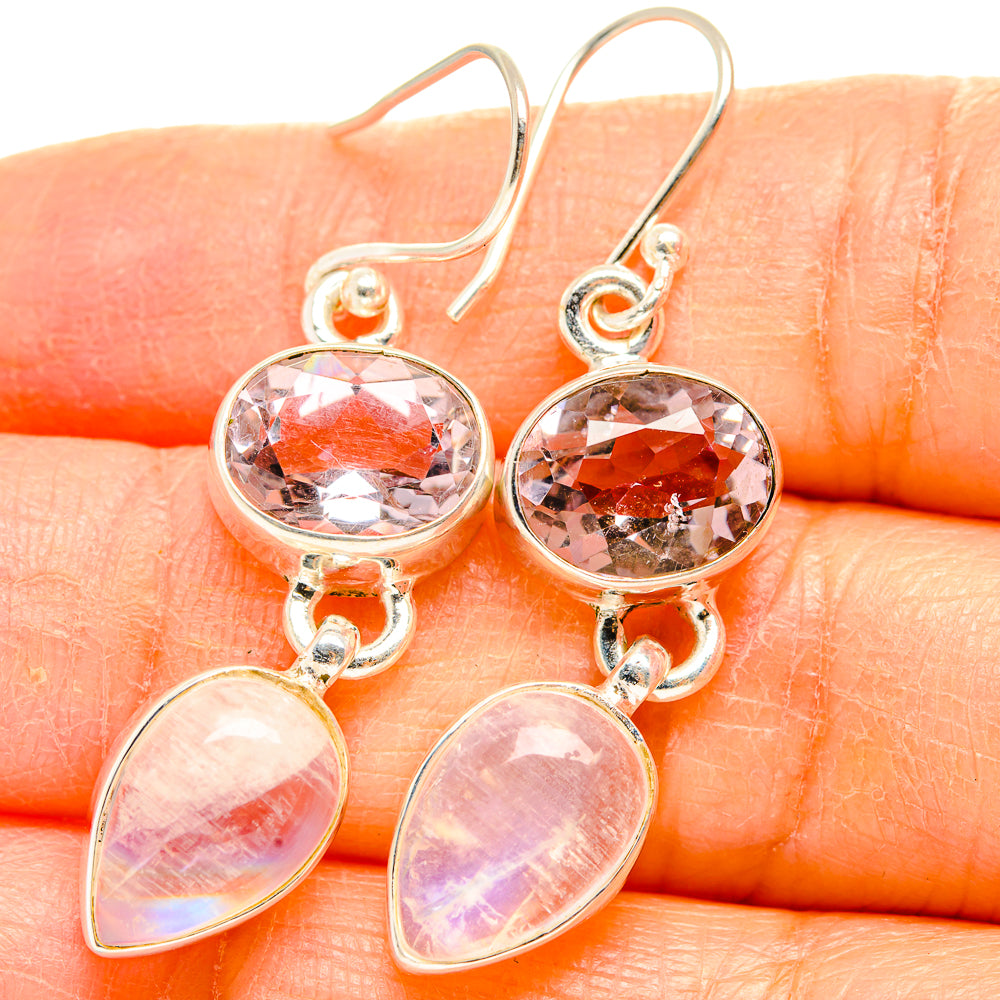 Rainbow Moonstone Earrings handcrafted by Ana Silver Co - EARR429626
