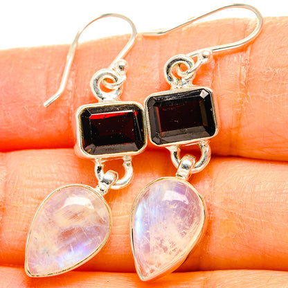Rainbow Moonstone Earrings handcrafted by Ana Silver Co - EARR429629
