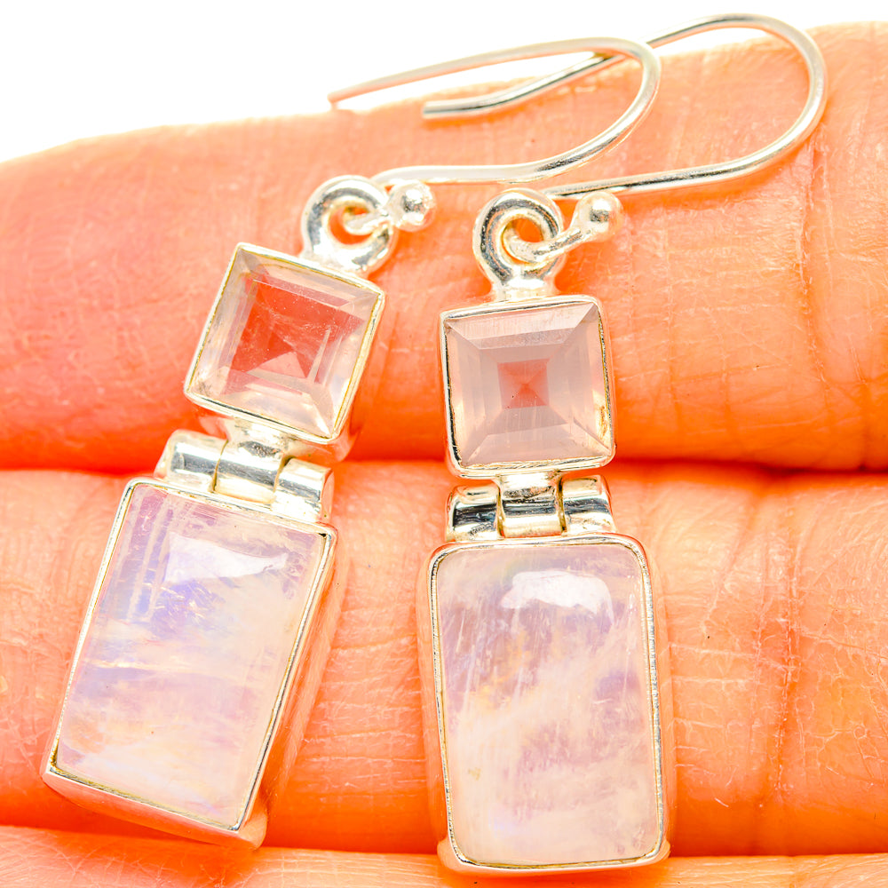 Rainbow Moonstone Earrings handcrafted by Ana Silver Co - EARR429630