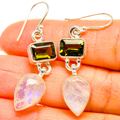 Rainbow Moonstone Earrings handcrafted by Ana Silver Co - EARR429632