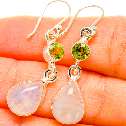 Rainbow Moonstone Earrings handcrafted by Ana Silver Co - EARR429634