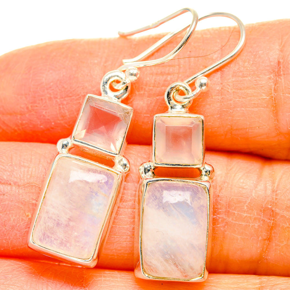 Rainbow Moonstone Earrings handcrafted by Ana Silver Co - EARR429635