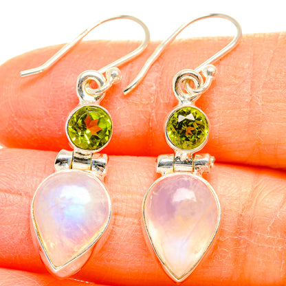 Rainbow Moonstone Earrings handcrafted by Ana Silver Co - EARR429639