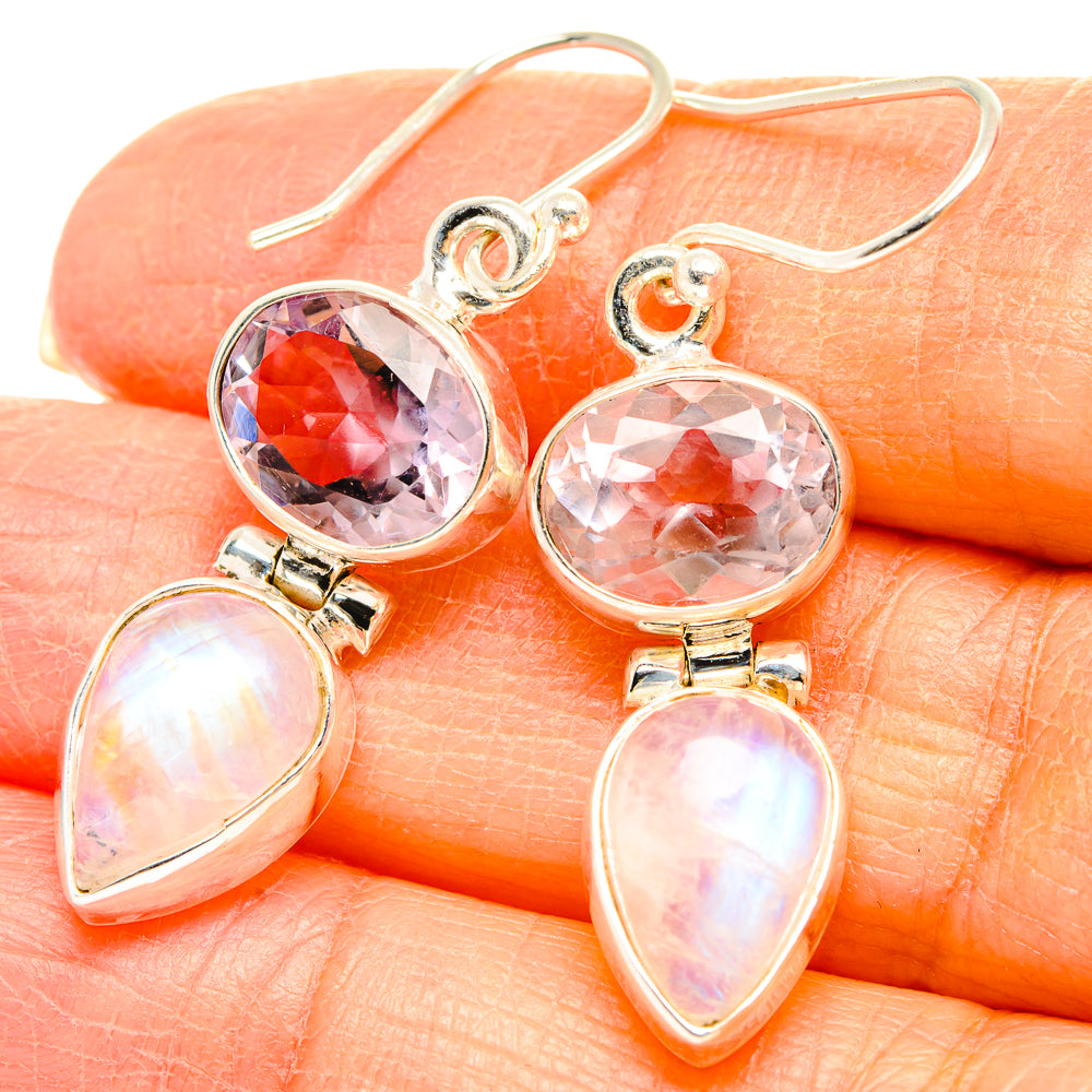 Rainbow Moonstone Earrings handcrafted by Ana Silver Co - EARR429662