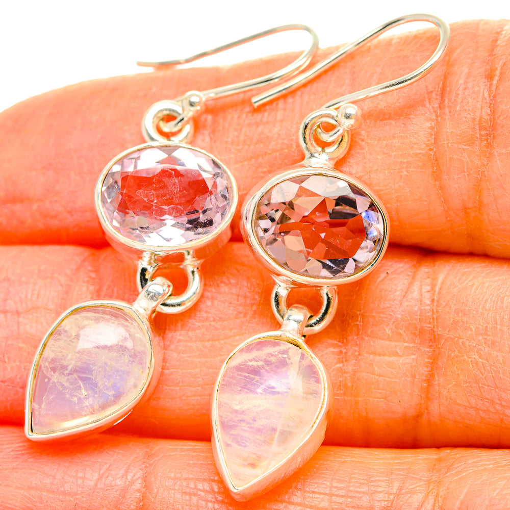 Rainbow Moonstone Earrings handcrafted by Ana Silver Co - EARR429665