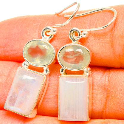 Rainbow Moonstone Earrings handcrafted by Ana Silver Co - EARR429667