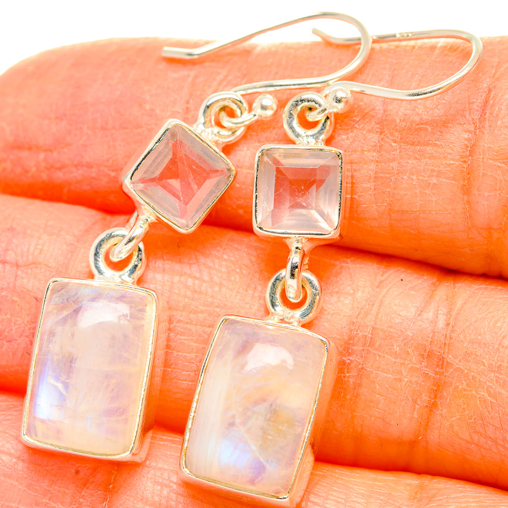 Rainbow Moonstone Earrings handcrafted by Ana Silver Co - EARR429668