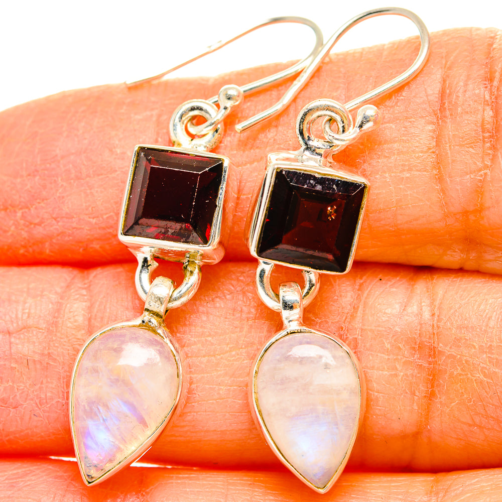 Rainbow Moonstone Earrings handcrafted by Ana Silver Co - EARR429669