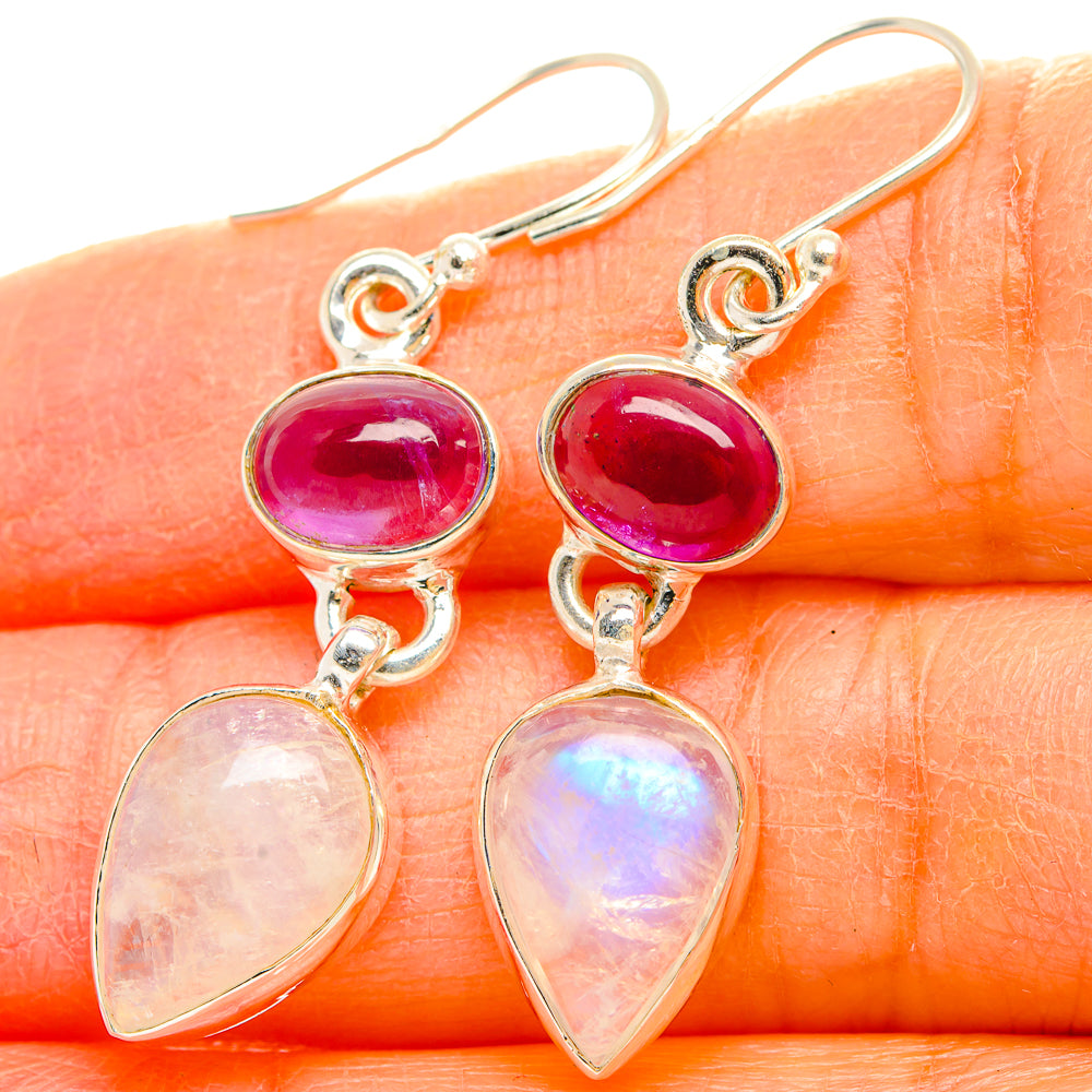 Rainbow Moonstone Earrings handcrafted by Ana Silver Co - EARR429670