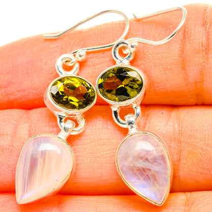 Rainbow Moonstone Earrings handcrafted by Ana Silver Co - EARR429671