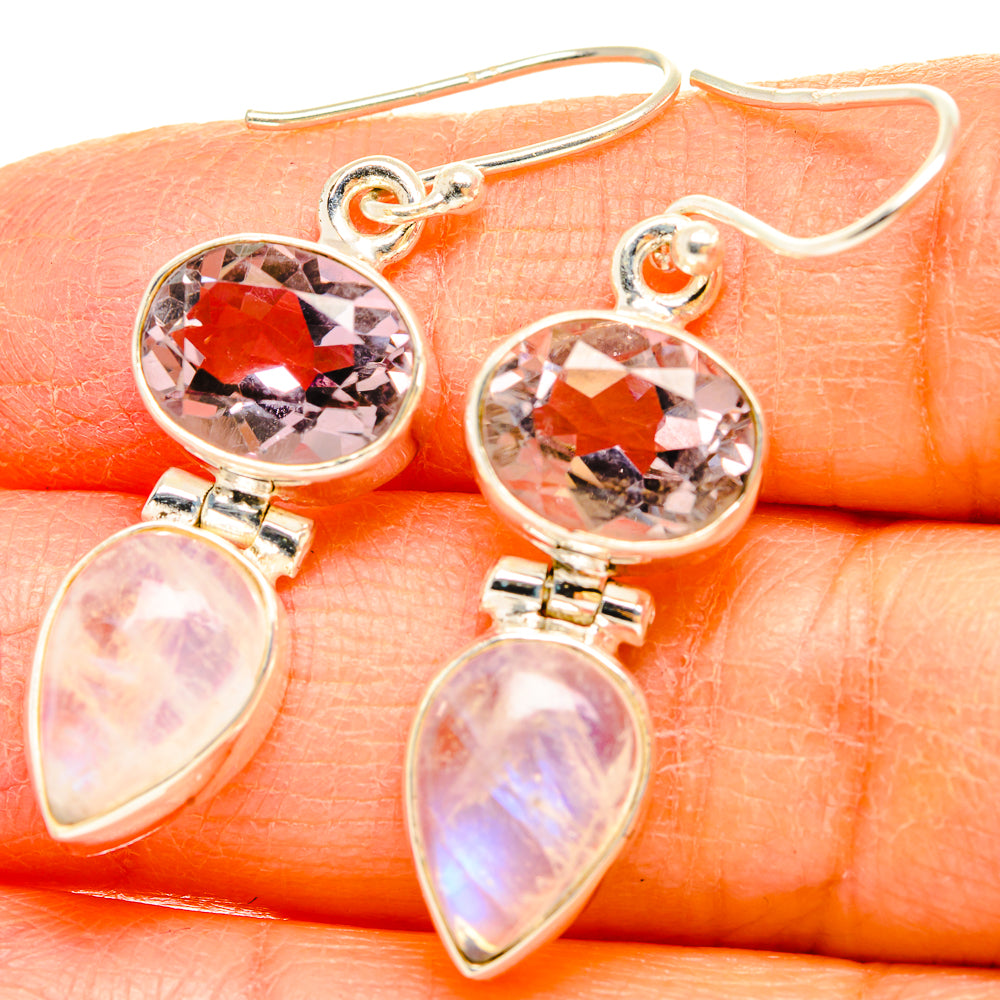 Rainbow Moonstone Earrings handcrafted by Ana Silver Co - EARR429673