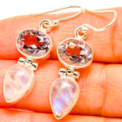Rainbow Moonstone Earrings handcrafted by Ana Silver Co - EARR429673