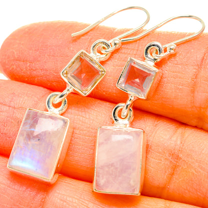 Rainbow Moonstone Earrings handcrafted by Ana Silver Co - EARR429674