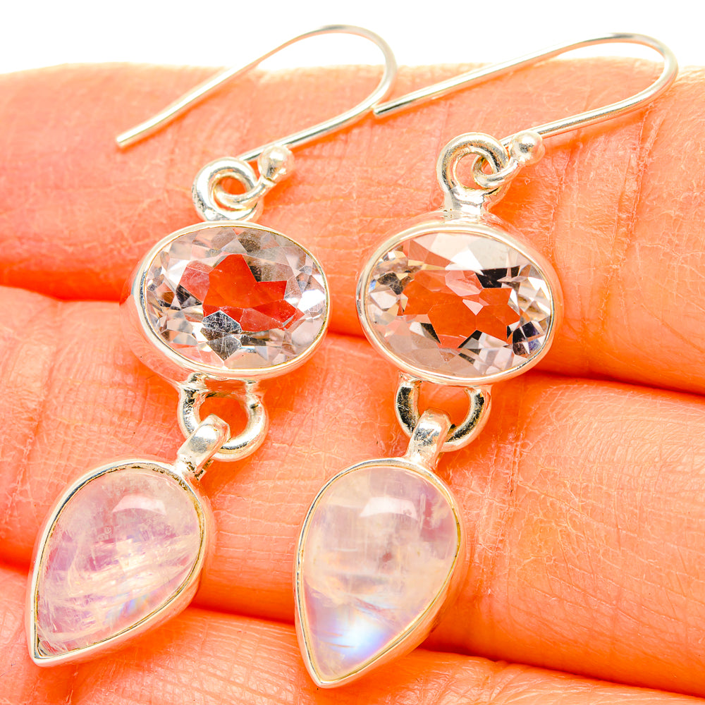 Rainbow Moonstone Earrings handcrafted by Ana Silver Co - EARR429676