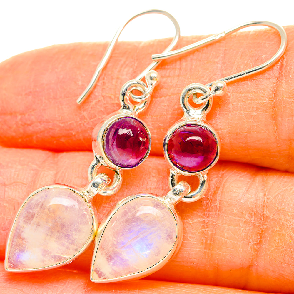 Rainbow Moonstone Earrings handcrafted by Ana Silver Co - EARR429678