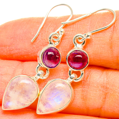 Rainbow Moonstone Earrings handcrafted by Ana Silver Co - EARR429678