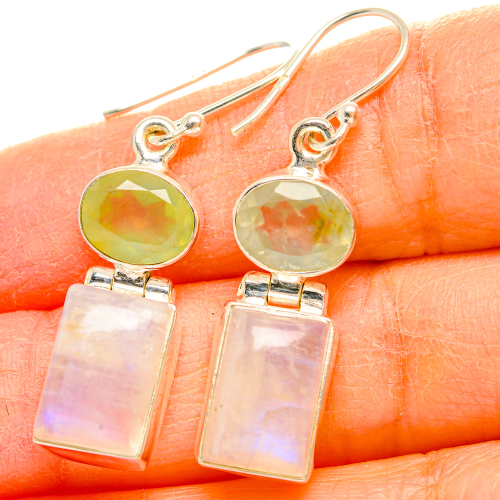 Rainbow Moonstone Earrings handcrafted by Ana Silver Co - EARR429679