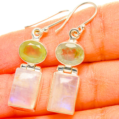 Rainbow Moonstone Earrings handcrafted by Ana Silver Co - EARR429679