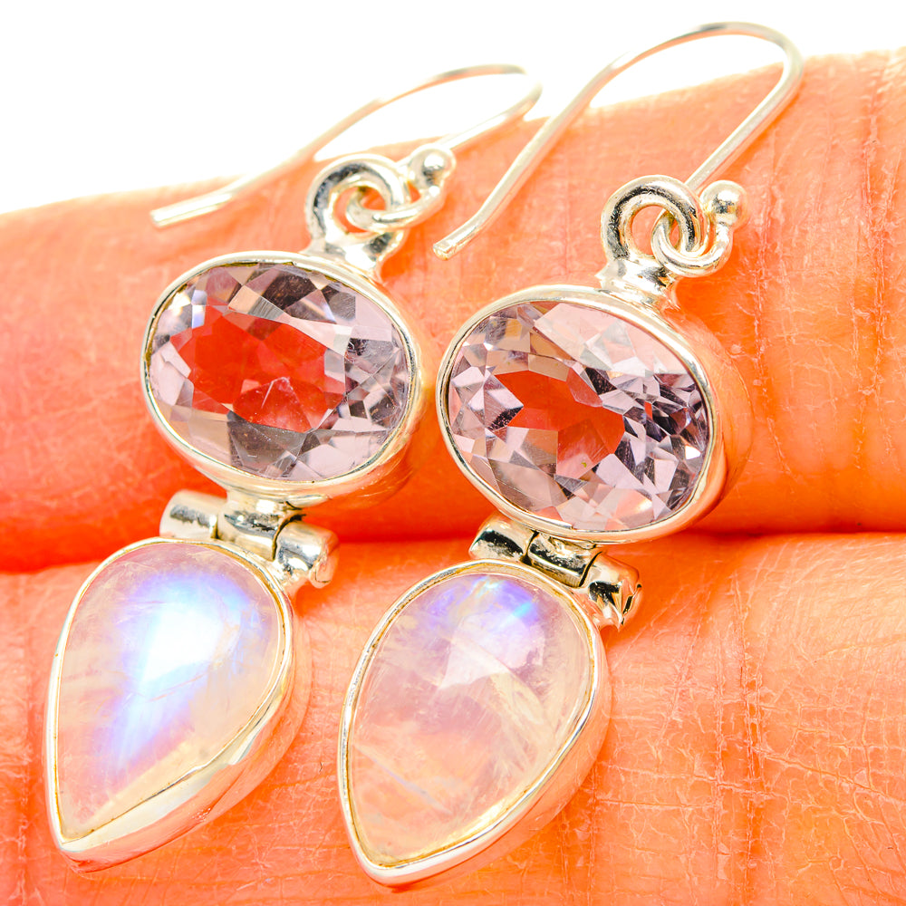 Rainbow Moonstone Earrings handcrafted by Ana Silver Co - EARR429680
