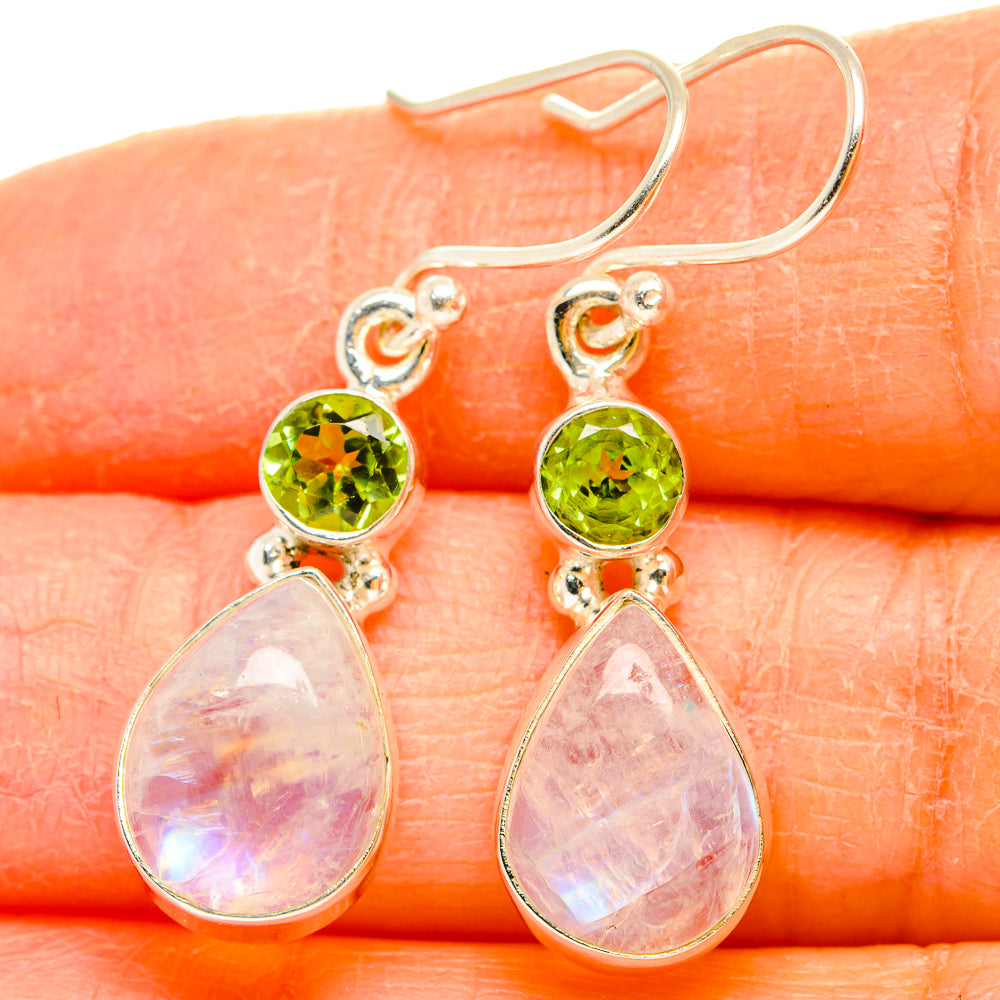 Rainbow Moonstone Earrings handcrafted by Ana Silver Co - EARR429683