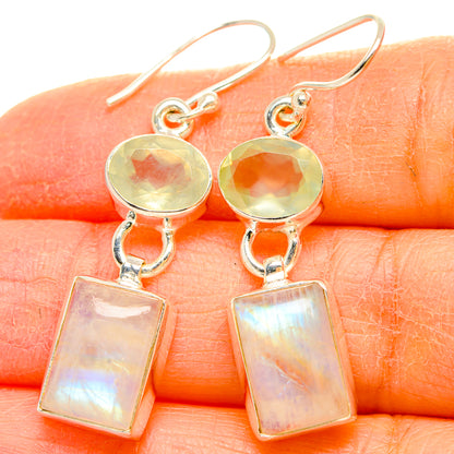 Rainbow Moonstone Earrings handcrafted by Ana Silver Co - EARR429684