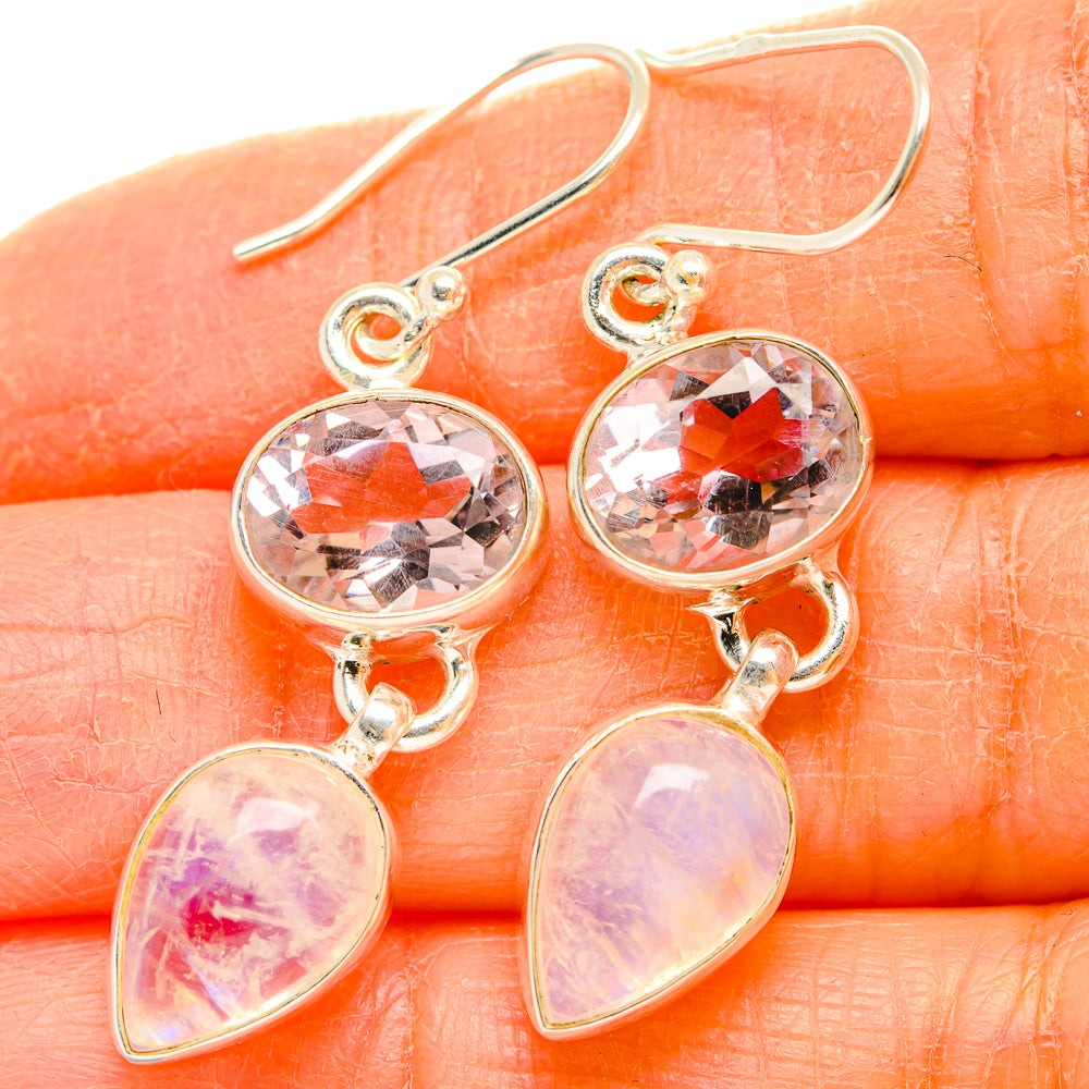 Rainbow Moonstone Earrings handcrafted by Ana Silver Co - EARR429686